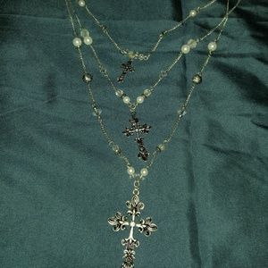 Cross necklace and earrings